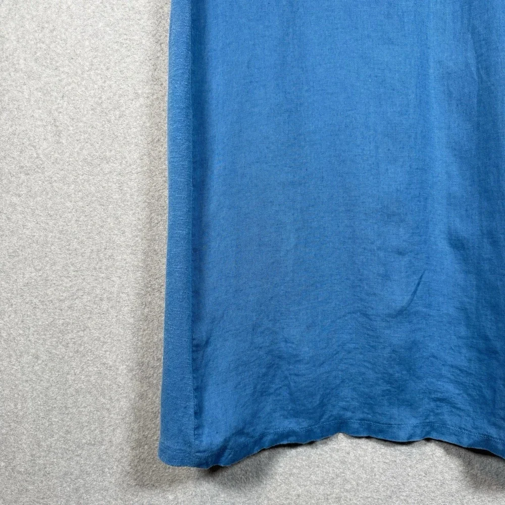 J. Jill Pure Jill Linen Dress Womens Large Blue Midi/maxi - Picture 5 of 8